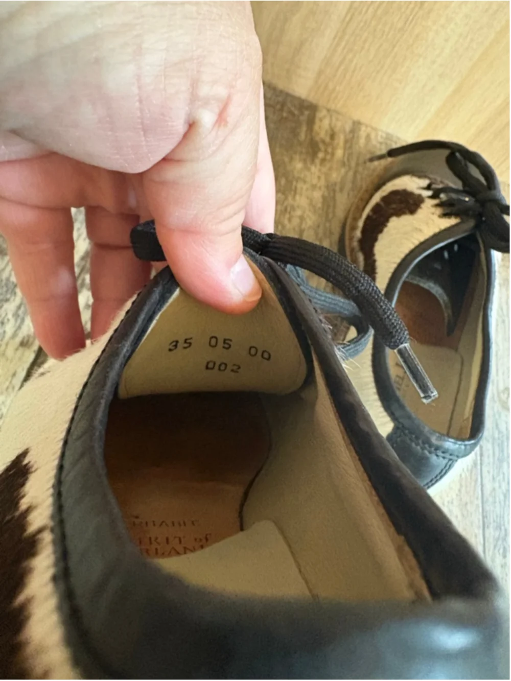 Vintage Michel Jordi Genuine Cowhide Hair-On Hide Oxford Shoes – Size 35